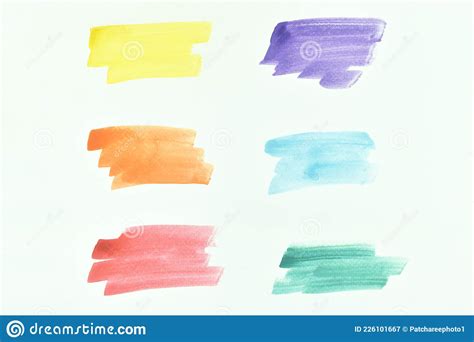 Abstract Colorful Water Color Hand Painted Set Stock Illustration