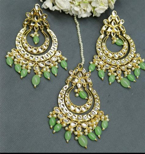 Kundan Earring Tikka Golden Sku A At Rs Malad East