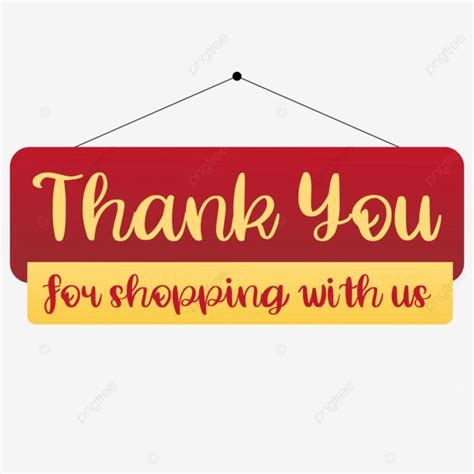 Thank You For Shopping With Us Hanger Board Vector Design Thank You