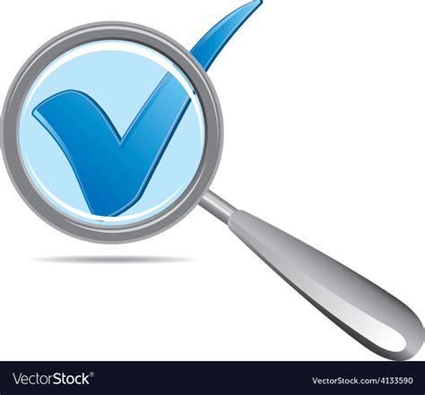 Magnifying Glass With Check Mark Royalty Free Vector Image