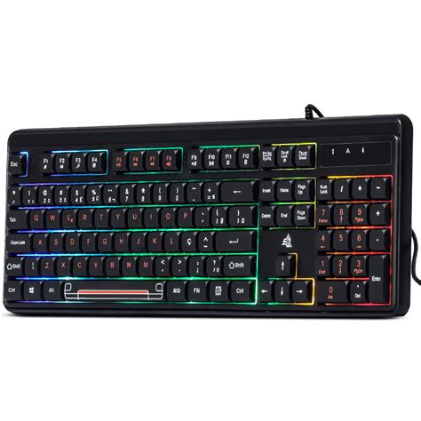 Teclado Semi Mec Nico Metal Gamer Multim Dia Led Rgb Usb Abnt Anti