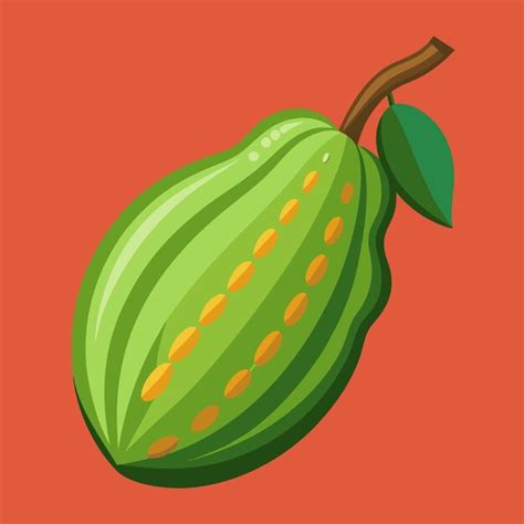 Bitter Gourd Vegetable Color Clip Art Vector Illustration Design