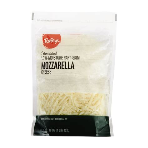 Raley S Low Moisture Part Skim Shredded Mozzarella Cheese Main