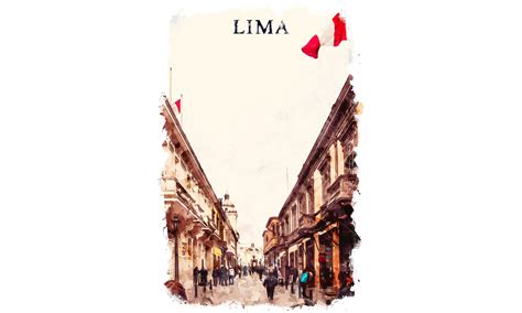 Lima South America Watercolor Graphic by Poster BoutiqueCreative Fabrica