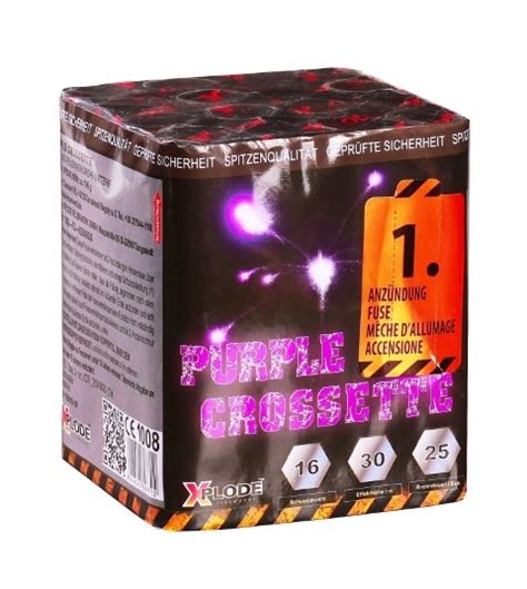 Purple Crossette 16 Schuss Feuerwerks Batterie XP5249