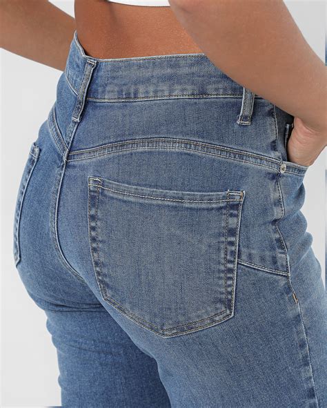 Riachuelo Calça jeans feminina push in cintura alta estonada denim