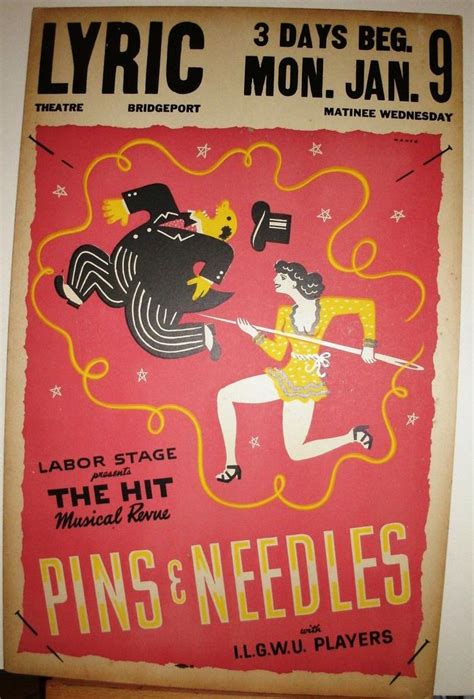 Theatrical Poster Pins And Needles Early Production Very Rare