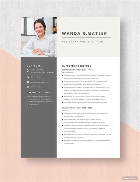 Content Editor Resume In Pages Word Download