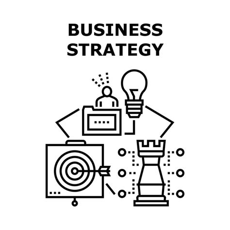 Business Strategy Idea Concept Black Illustration 10043581 Vector Art ...