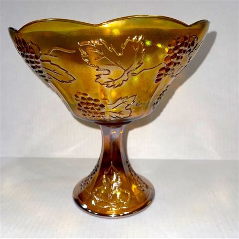 Indiana Glass Dining Vintage Indiana Glass Harvest Grapes Amber