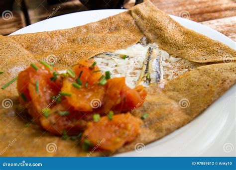 Savory crepe stock photo. Image of pancakes, brunch, baked - 97889812