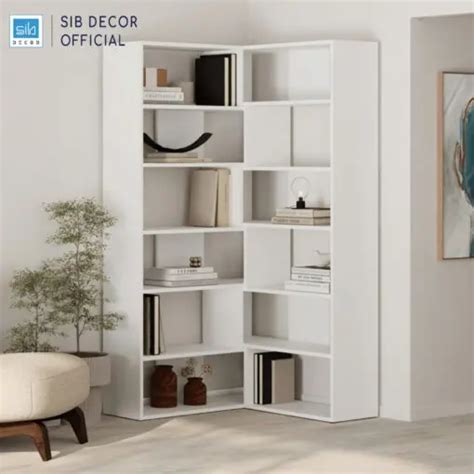 Kệ Gỗ Góc Tường 6 Tầng Almalda Nhiều Ngăn Để Sách Vở, Tranh Ảnh Nhiều ... 