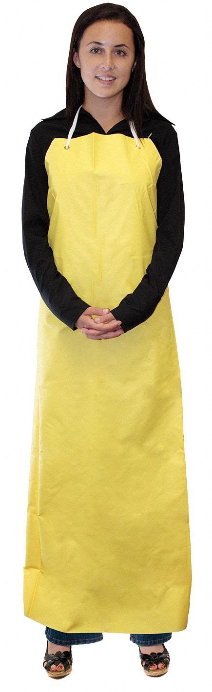 Ansell Chemical Resistant Bib Apron Universal Yellow Urethane Nylon