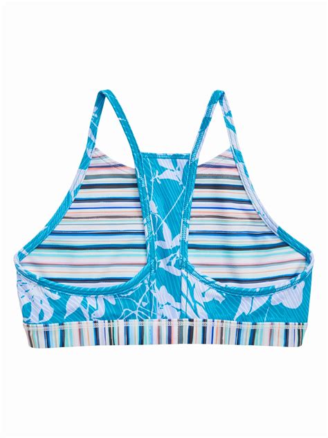 Athleta Girl Reversible Tropical Stripe Bikini Top Athleta