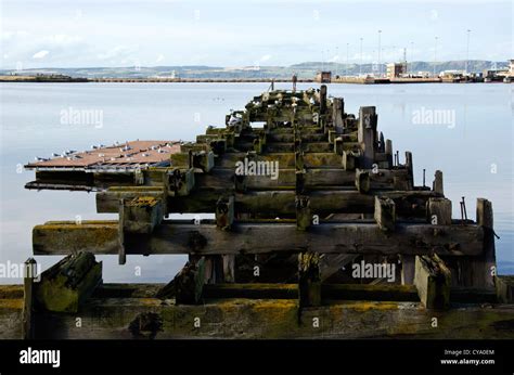 The Old Wooden Pier In Western Harbour Leith Docks Edinburgh