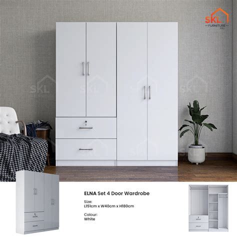 ARCIO 6X6FT 3 2 DOORS WARDROBE WITH SHELF Almari Baju Kabinet Baju