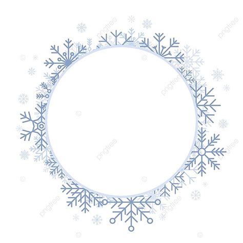 Winter Circle Frame With Snowflakes And Space For Text Vector Card