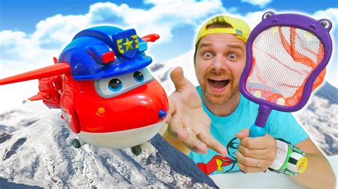 Джет застрял в горах! Игрушки Супер Крылья в видео про самолеты для ...