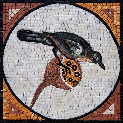 Colorful Bird Vignette Mosaic - Mosaic Natural