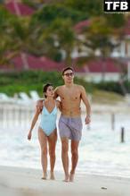 Carmen Montero Mundt Sexy Seen Flaunting Her Hot Body In A One Piece Swimsuit At The Beach In St