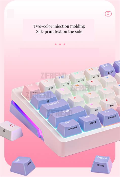 Zifriend Za Pro Hot Swappable Anti Ghosting G Wireless Rgb Mechanical Keyboard Pink Tnt