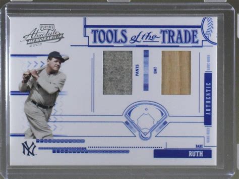 2005 Playoff Absolute Memorabilia Tools Of The Trade Blue Double Materials TT 102 Babe Ruth
