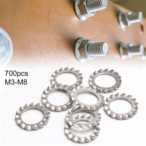 304 Stainless Steel Lnternal Tooth Lock Washer Assortment Kit Stop