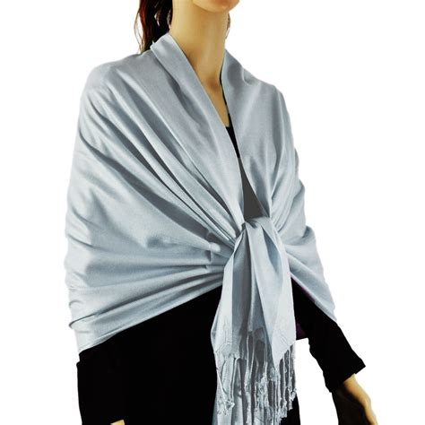 Solid Silky Wedding Pashmina Bluish Green Wholesale Scarves City