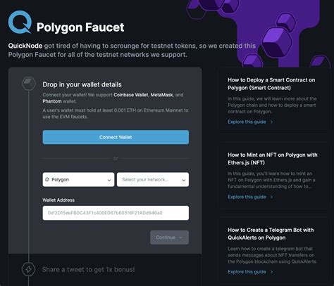 Test token faucets - Polygon Knowledge Layer