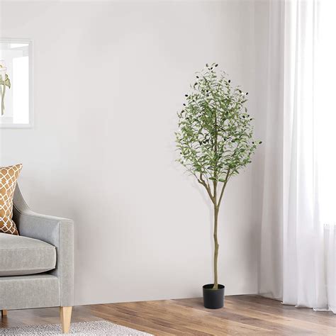 6ft Olive Tree, Olive Plant Artificial Indoor with Leaves & High