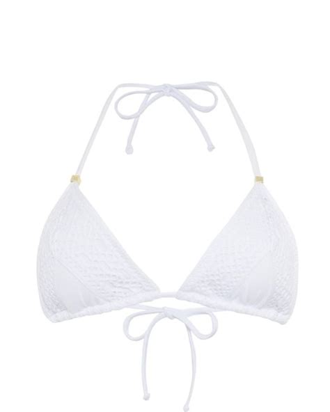 Leyla Maya Ltd Sevi Triangle Bikini Top In White Lyst UK