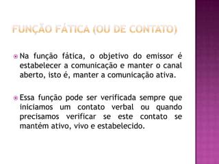 Funções da linguagem | PPTX