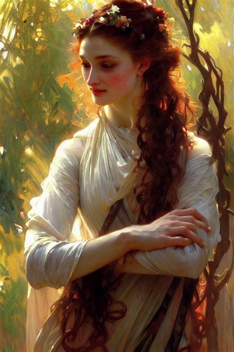 Krea Ai Sansa Painting By Daniel Gerhartz Alphonse Mucha