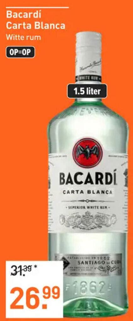 Bacardi Carta Blanca 1 5 Liter Aanbieding Bij Gall Gall