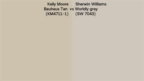 Kelly Moore Bauhaus Tan Km4711 1 Vs Sherwin Williams Worldly Gray Sw