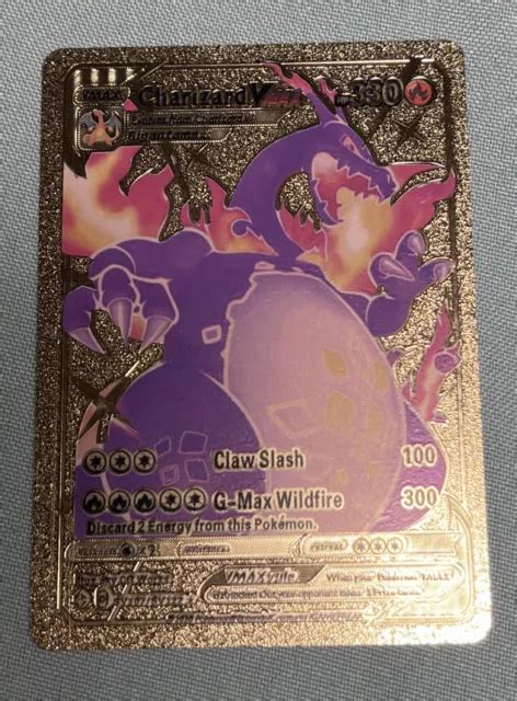 Pokemon Charizard Vmax Gigantamax Gold Foil Card Sv107sv122 Fan Art