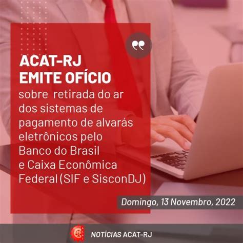 ACAT RJ Emite Ofício Sobre Retirada do Ar dos Sistemas de Pagamento de