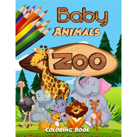 Cute Baby Zoo Animals Coloring Pages