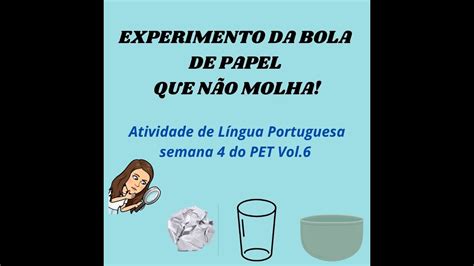 Experimento Da Bola De Papel Que N O Molha Youtube