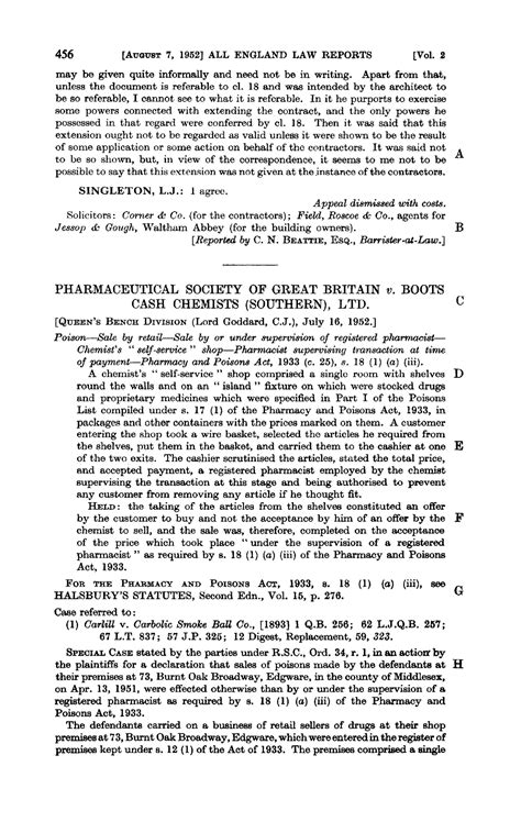 10 Pharmaceutical Society Of Great Britain V Boots Cash Chemists