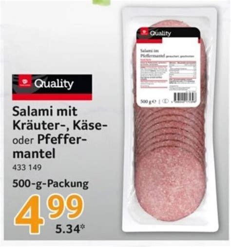 Quality Salami Mit Krauter Kase O Pfeffermantel 500g Angebot Bei