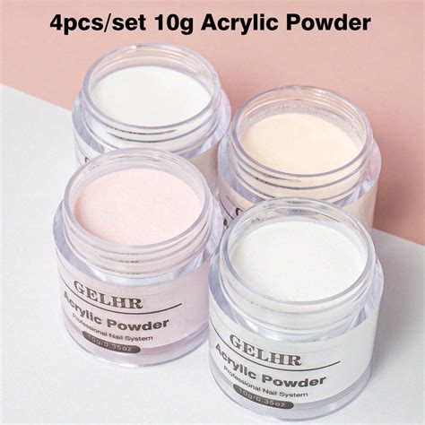 Gelhr Acrylic Nail Powder Set Colors Clear Nude Pink White Acrylic Powder Colored Acrylic