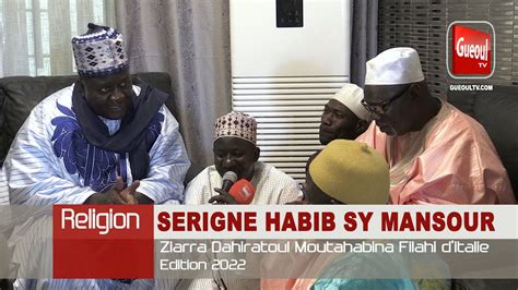 Serigne Habib Sy MANSOUR Ziarra Dahiratoul Moutahabina Filahi D Italie