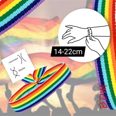 Pulsera Bandera Lgtbi Orgullo Gay De Tela Con El Arco Ris Bisuteriademoda Es