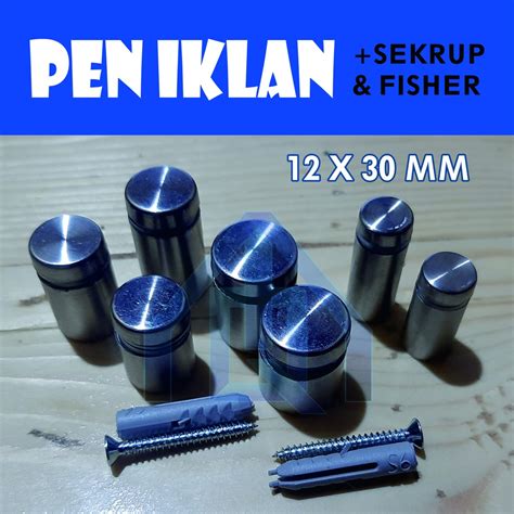 Jual Pen Iklan 12 X 30 Stainless Baut Akrilik Baut Kaca Sign