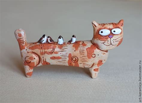 Статуэтка: Кот керамический Михаэль. Фигурка рыжего кота, – купить на ...