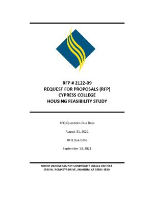 Fillable Online Rfp Document Housing Feasibility Study At Cypress