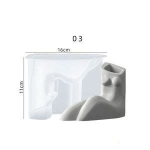 D Body Shape Flower Pot Silicone Mold Bust Nude Torso Concrete Flowerpot Silicone Mold For