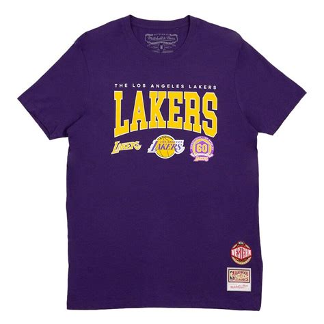 Koszulka Mitchell Ness Los Angeles Lakers Champ Stack Tee Purple