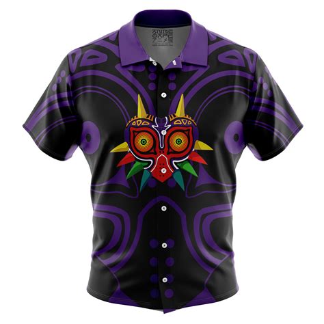 Majoras Mask The Legend Of Zelda Button Up Hawaiian Shirt Anime Ape